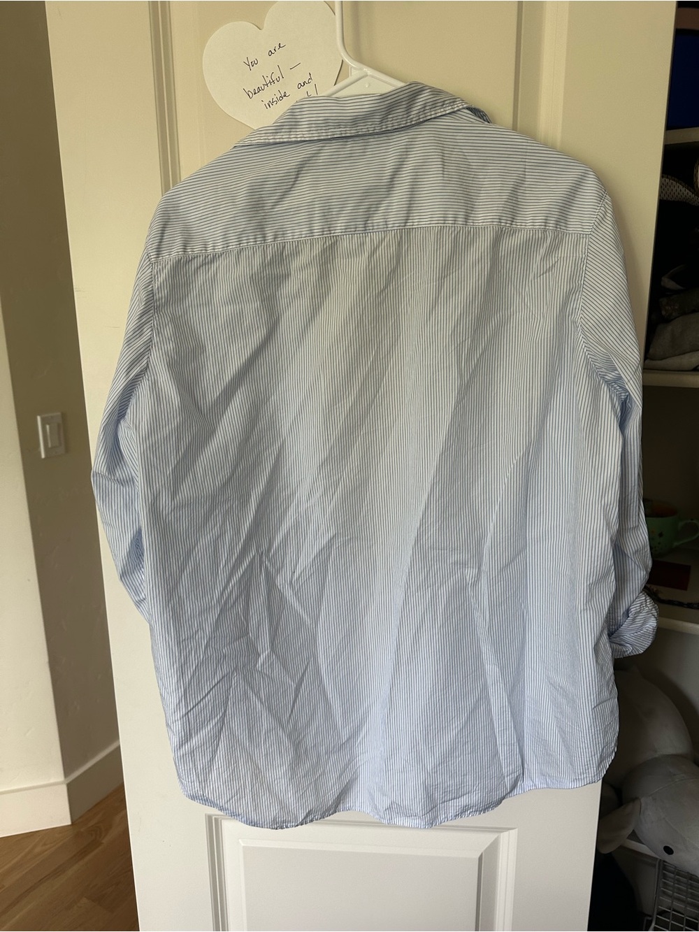 Frank & Eileen Light Blue and White Striped Button-Up Shirt - Picture 4 of 5